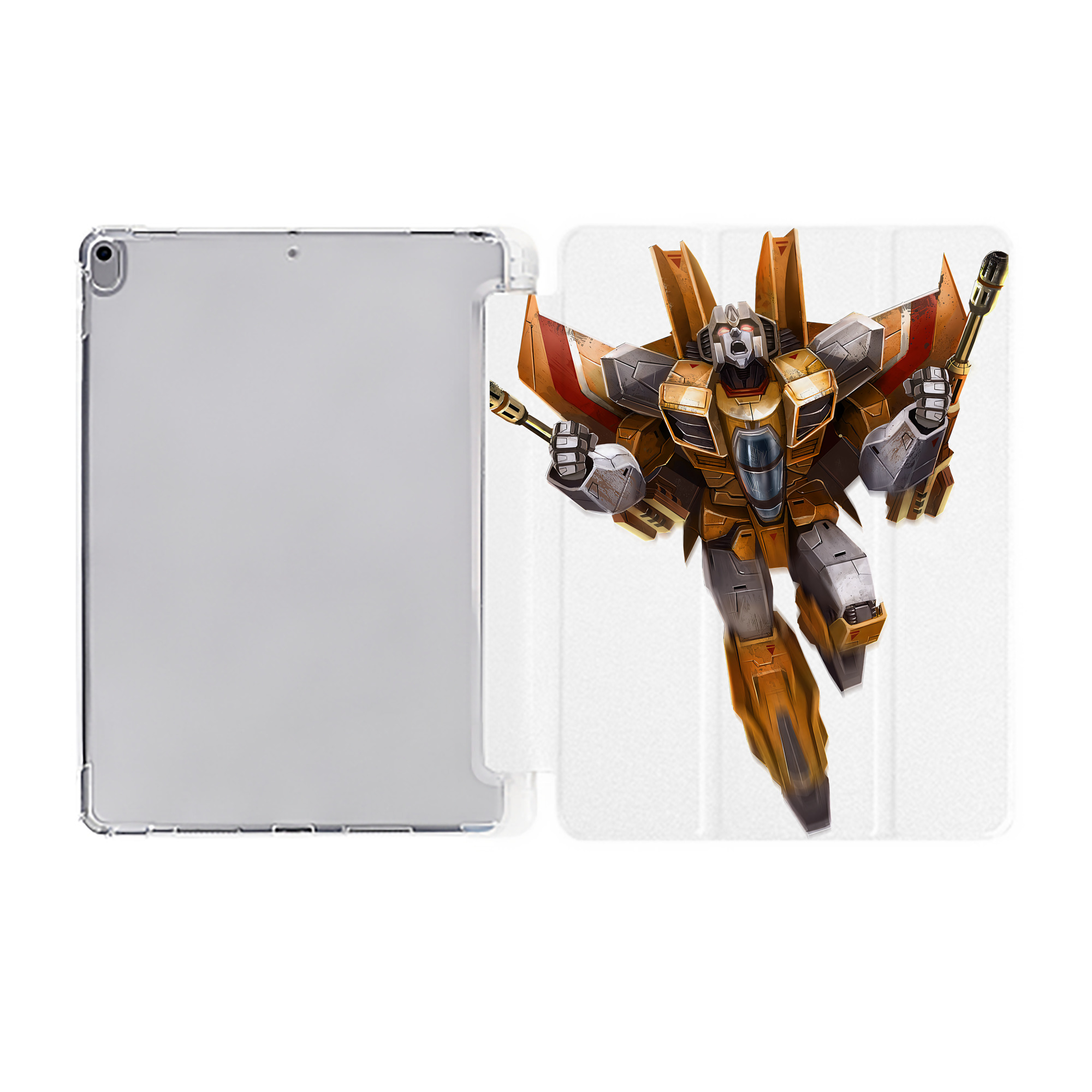（画像用） Transformers トランスフォーマー IPad ケース ペン収納付き 三つ折りスタンド PUレザー×シリコン 対応機種9.5/10.5/10.9インチ